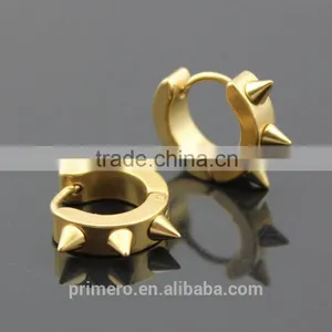 Retro Gothic Men's Rock Punk Spike Rivet Earring Stainless Steel Ear Studs Hoop thumbnail-2