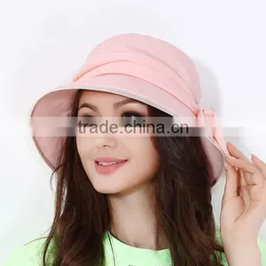 Factory Wholesale Summer Sun Hat Fashion Women Beret With Bowknot Design thumbnail-1
