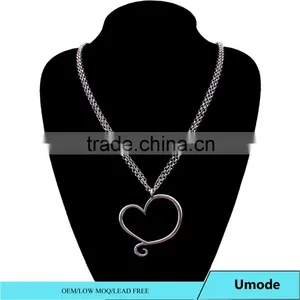 Fashion Women Jewelry White Gold Plated Promotional Heart Pendant Necklace for Dear Mom thumbnail-2