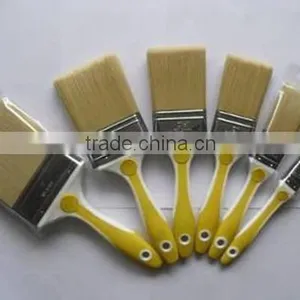 High Quality Natrual Bristle Flat Paint Brush With Rubber Handle thumbnail-1