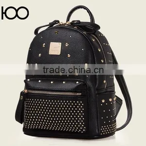 Rivet Decoration pu Leather Backpack Bag Custom Made thumbnail-1