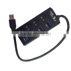 Powered USB 3.0 4-Port Compact Hub 5Gbps Transfer Rate With a Built-in 12" USB 3.0 Cable thumbnail-2
