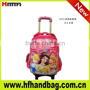 2013 Child Colored Carton Parton School Backpack With Wheel thumbnail-1