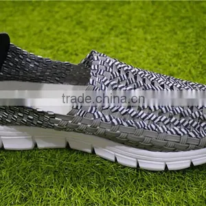 Grey Woven Slip-on Fashion Sports Shoes thumbnail-3