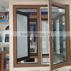 Casement Window, Wooden Color Pvc Window thumbnail-2