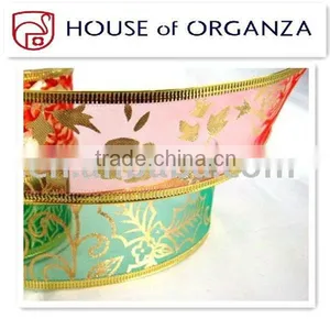 Christmas Organza Wired Ribbon for Gift Decoration thumbnail-1
