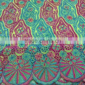 Latest Design Cotton Voile Fabric Royal Blue Swiss Voile Lace thumbnail-1