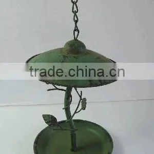 Antique Shabby Chic Hanging Metal Bird Feeder for Garden & Backyard thumbnail-1