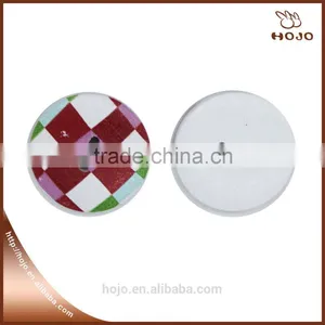 Sewing 2 Holes Colorful Round Pattern Wood Buttons 2.5cm thumbnail-1