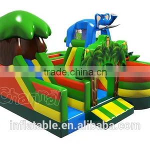 High PVC Quality Inflatable Jungle Slide Obstacle Course for Sale, Inflatable Kids Obstacle Playground thumbnail-1