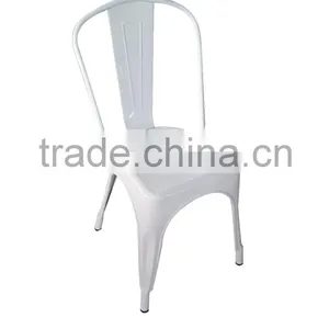 Industrial Metal Side Chair Gloss Finish Dinning Colorful Stackable Chair thumbnail-2