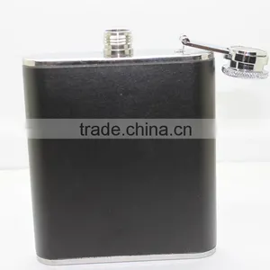 High Quality 5oz Flask Flagon With Cigarette Case and Leather thumbnail-1