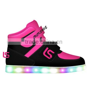 HIGH TOP Kids LED Flat Shoe, Recharging Kids LED Sport Shoe, Wholesale Kids LED Flat Shoe thumbnail-3