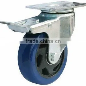 100mm PVC Swivel Caster With Brake thumbnail-1