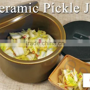 Kitchenware Kitchen Tools Cookware Utensil Ceramic Pickle Food Storage Jar Container Homes Made in Japan thumbnail-1