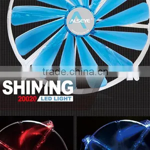 Alseye CA2801w Manufacture L-20020 Blue 200*200*20mm 3pin or 4 Pin LED Case Cooling Fan thumbnail-3