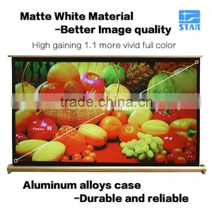 Golden Tone Tabletop Micro Portable Presenter Projector Screen, Easy Carry Outdoor Wall Mount Projection Screen 40" 50" thumbnail-2