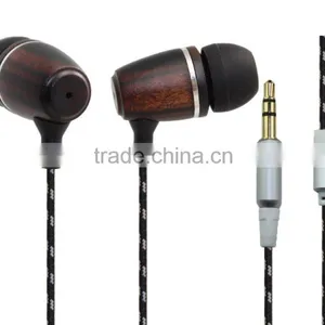 Super Bass Stereo Wood Earphones WOOD Earbuds in Ear Earpiece High Quality for All Mobile Phones thumbnail-1