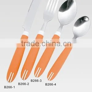 Stainless Steel Orange Handle Cutlery thumbnail-1