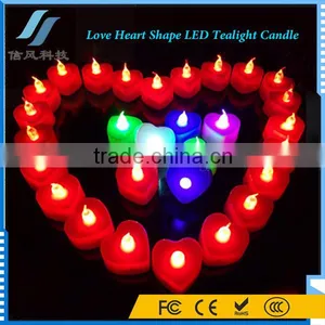 24Pcs / Box 7 Color Rechargeable Heart Shaped Tea Light Candle thumbnail-1