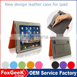 Hot Selling New Design Leather Cover Case With Handle for Ipad Air/air 2 With Sleep/wake up Function thumbnail-1
