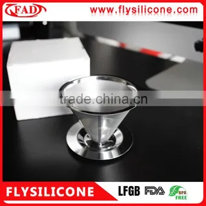 Permanent 304 Stainless Steel Paperless Pour Over Coffee Dripper With Double Mesh thumbnail-1