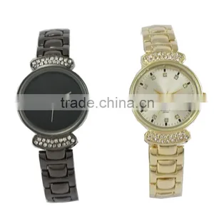 Hot! Gold Plated Alloy Diamond Fashion Lady Watch High Brighness Wrist Watch Watch Custom Logo thumbnail-2