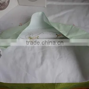 50*70CM Colorful Flowers and Stems Embroidered Hemstitched Green Colour Pillowcovers thumbnail-4