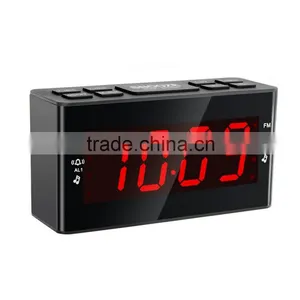 Hotel Digital Alarm Clock Radio Receiver Large Jumbo LED Display Snooze Sleep thumbnail-1