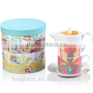HJCF501-303 Customized White Porcelain Tea Cups and Tea Pots thumbnail-1