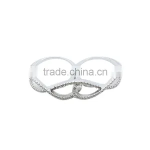The Sexy Lips Ring Design for Lady's,925 Silver Wholesale Micro Pave Setting Double Fingers Ring thumbnail-3