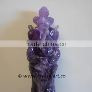 AMETHYST AGATE CARVING GANESHA HEALING STICK thumbnail-6