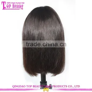 2016 New Style Glueless Human Hair Short Bob Wigs With Bangs Virgin Brazilian Lace Front Wig Bob Style thumbnail-4