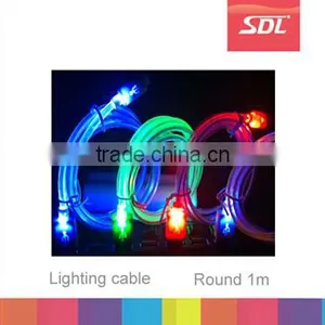 Visible Round Led Usb Cable for Samsung s3 s4 / Shinning Micro Usb Cable / Usb 2.0 Glowing Cable thumbnail-1