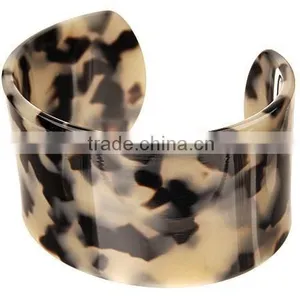 Cellulose Acetate Handmade Tortoise Shell Cuff Bracelet thumbnail-1