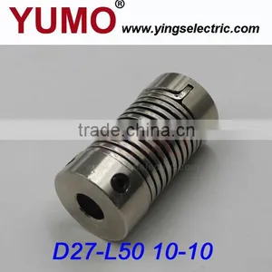 YUMO (LP D27 L50 10X10) Aluminium Shaft Couplings Spring Bellows Encoder Couplings thumbnail-1