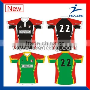 Sublimated Mens Sportswear Rugby Shirt Top Uniform Jerseys Wear Clothing thumbnail-1