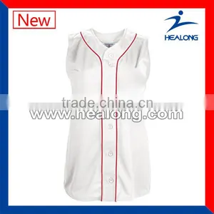 Wholesale 180GSM Plain White Coed Softball Uniforms thumbnail-1