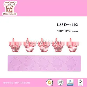 Hot Sale 5 Together Cupcake Lace Mold Decorating Fondant Cake Mat thumbnail-1