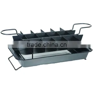 4 Pieces Brownie Square Sectioned Carbon Steel Bakeware Non-Stick Divided Baking Pan thumbnail-3