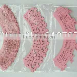 Laser Cut Hollow Out Pearl Party Greaseproof Paper Lace Paper Wedding Gift Cupcake Wrappers thumbnail-5