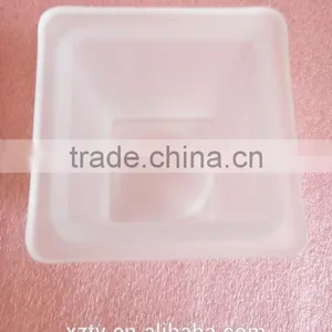 180 ml Recycled Mini Square Frosted White Glass Candle Holder Wax Jar thumbnail-3