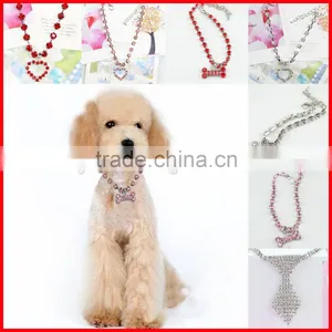 2016 Diamond Pet Dog Cat Tie Crystal Rhinestone Collar Necklace Accessories thumbnail-1