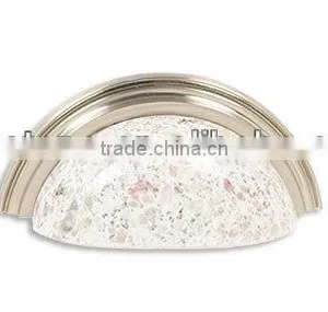 Cup Pull-PW-BN Granite Pull Cup Pull Brushed Nickel for Kitchen and Bathroom thumbnail-1