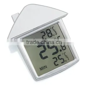 Promotional Small Size House Shaped Thermometer Clock for Gift thumbnail-1