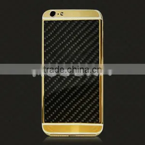 Luxury Black Carbon Fiber Housing for IPhone 6/6plus Gold Plating Back Cover,custom Carbon Fiber Housing thumbnail-1