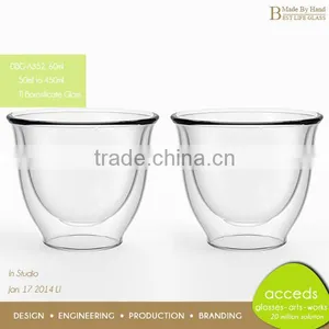 Made by Hand Ti-Borosilicate Unbreakable Dessert Couple Glass Cup thumbnail-1