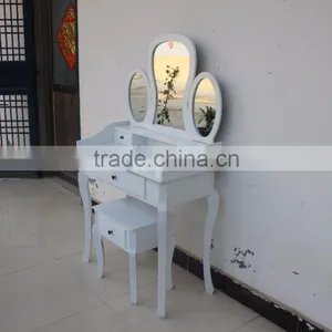 Hot Sale K/D Dressing Table With Mirror and Stool/dresser Table With Three Mirros thumbnail-5