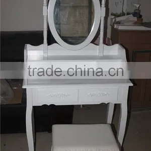 Living Room K/D Dressing Table Designs With Mirror And Stool Scream Color One Set Dresser Mail Package YD-C-1 Item 76*40*142cm thumbnail-1