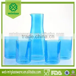 2016newest Print the Blue 1L Glass Decanter With 400ML Glass Water Color Wine Glass Set thumbnail-1